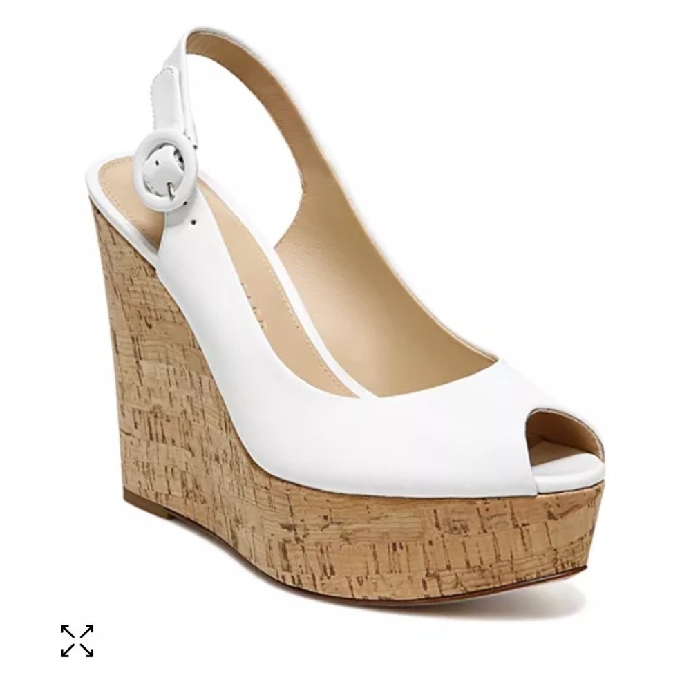 Veronica Beard Peep Toe Slingback Cork Wedge